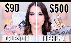 CHEAP DRUGSTORE DUPES FOR HIGH END MAKEUP! Full Face Comparison!