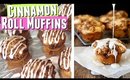 Cinnamon Bun Muffins Recipe with Pecans or Walnuts and Frosting! Easy Cinnamon Roll Muffins recipe