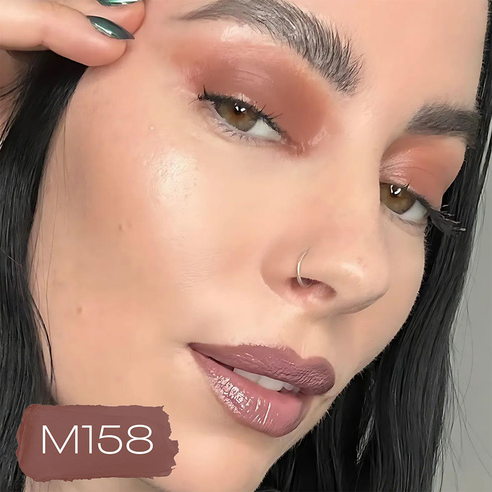 MOB Beauty model wearing shade M158 from the Southern Goth Palette