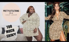 PRETTY LITTLE THING X ASHLEY GRAHAM, A BIT TOO MUCH SKIN & GLAM? PLUS SIZE TRY ON HAUL!