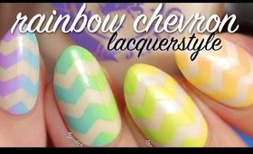 Rainbow Gradient Chevron Nails Tutorial | Lacquerstyle