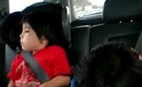 terrible twos. tantrum in the car
