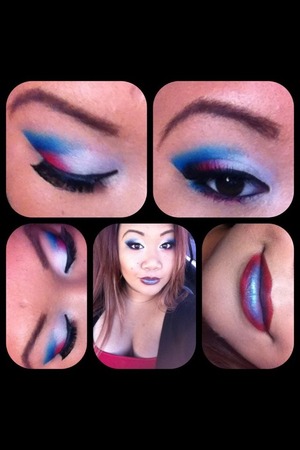 Red, white, blue & two toned lips.