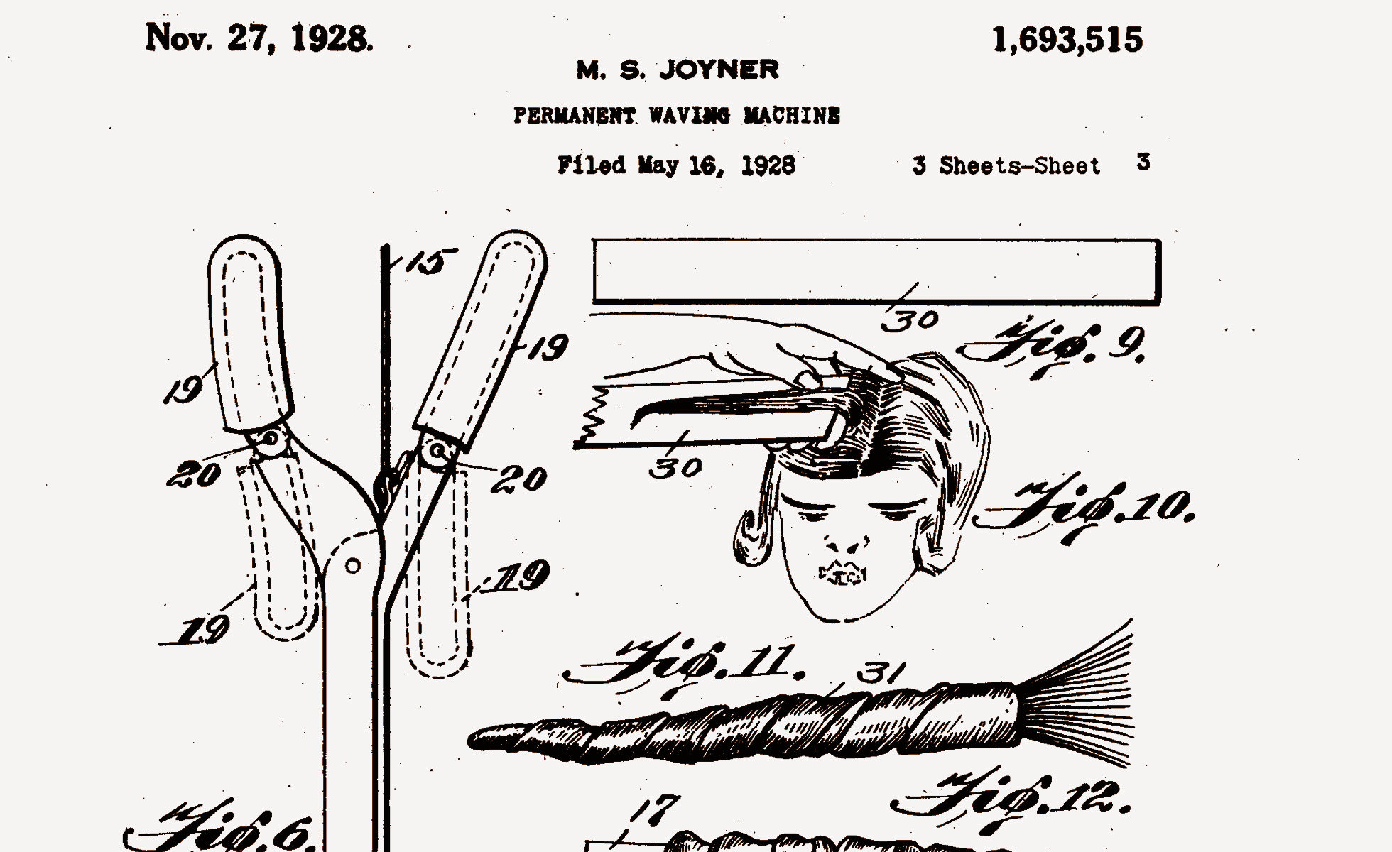 Photo: Majorie S. Joyner, US Patent 1693515