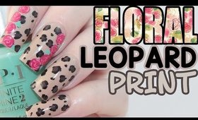 Floral Leopard Print Nails | OPI Infinite Shine