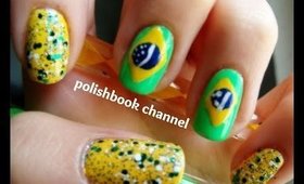 Brazil inspired nail art!!! ♡