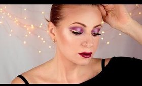 COLORFUL PURPLE & GOLD MAKEUP (with HUDA BEAUTY Desert Dusk palette)