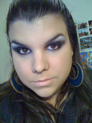 Most important part of this look was "Blue Flame" eyeshadow from MAC