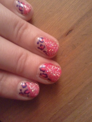 pink glitter with pink cheetah. 