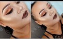 Orange Copper Glitter Eyes & Matte Brown Lip | Full Face Makeup Tutorial | Makeupwithjah