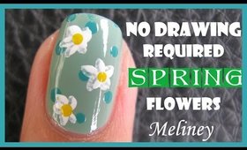 DAINTY SPRING FLOWERS | NO DRAWING REQUIRED FLORAL NAIL ART DESIGN TUTORIAL EASY SIMPLE CUTE