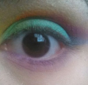 Rainbow eyes with MAC eyeshadows. 