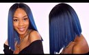 $40 Blunt Cut Bob Wig| Bobbi Boss Yara Lace Front Wig Try On►Blue