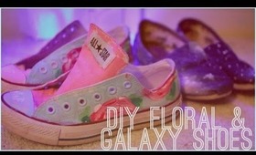 DIY galaxy and floral print shoes
