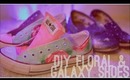 DIY galaxy and floral print shoes