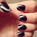 Black and silver nails