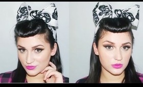 Penteado Vintage estilo Pinup! - Pin Up Faux Bumper Bangs Tutorial!