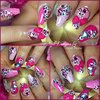 Girly cute barbie coffin nails
