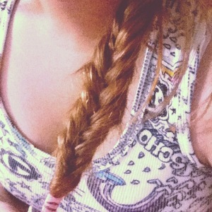 First time to try Fishtail Braid and do it myself. Not that bad I guess. 