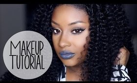 Makeup Tutorial | Cool Toned Eyeshadow + Blue/Grey Lips!