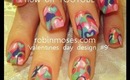 easy valentines day nail art tutorial: robin moses colorful and soft rainbow heart design 159