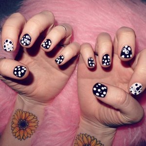 Goggles Eye Black & White Polka Dot Nails for Lazy Oaf - inspired by their SS15 collections 