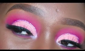 💕 Pink Glitter Cut Crease Day 7 of 14 Days of Valentines Day Slay 💕