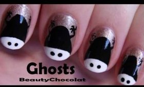 Creepy Shadow of a 'Baby' Ghost Nail Art Design - Halloween Collab