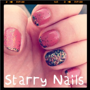 Starry Nails tutorial: http://lapatisseriedesidees.blogspot.com/2012/02/manicure-of-week-starry-nails.html