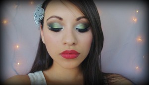 A fun emerald green look with double wings.
Perfect for Christmas or any holiday party! Find me on youtube for tutorials! http://www.youtube.com/user/BeautyTalkWithCin