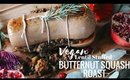 Vegan Thanksgiving: Lentil Stuffed Butternut Squash Main Dish