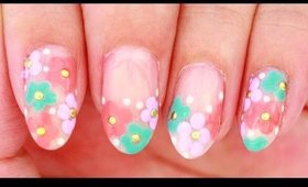 Simple Spring Flowers nail art