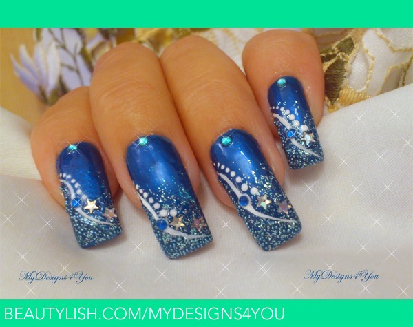 Winter Wonderland Blue Nails | Liudmila Z.'S (Mydesigns4You) Photo |  Beautylish