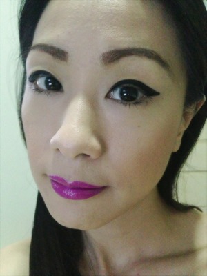 It's sheer lipstick. Bright violet easy to apply. Janet UV Neon Lipstick