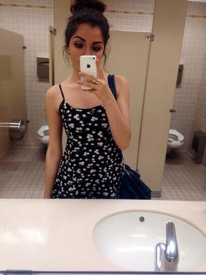 I know "public bathroom" how gross lol but I absolutely love this dress! It was only $10 from F21 :)