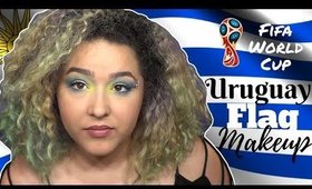 Uruguay Flag Inspired Makeup Tutorial -Fifa World Cup- (NoBlandMakeup)