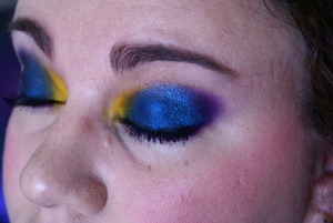 Blue Mackaw look with Sugarpill Royal Sugar, MUFE 92 and Sugarpill Buttercupcake.