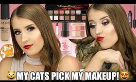 MY CATS PICK MY MAKEUP | FULL FACE OF PRODUCTS!
