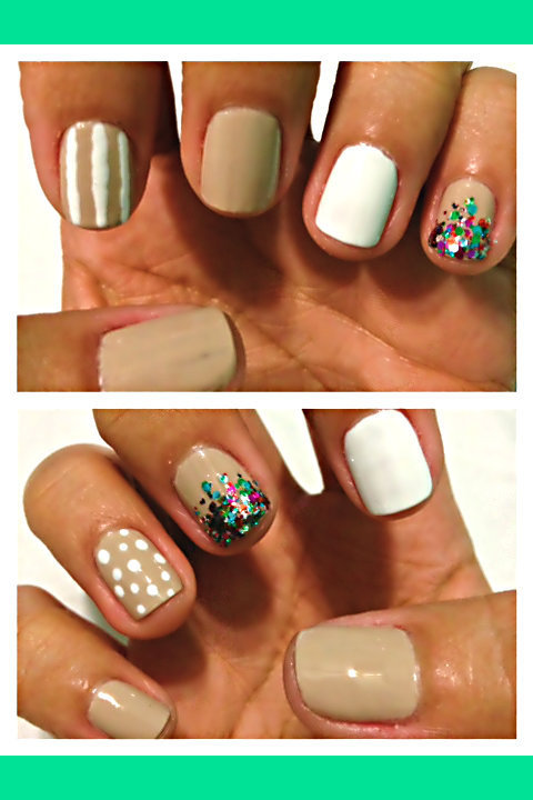 Nude And White Nails With A Twist. - YouTube