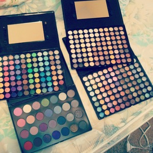 Some of my palettes. I love BH cosmetics.. <3