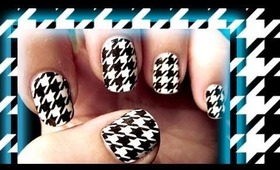 Hot for Houndstooth Nails using Sally Hansen Nail Effects