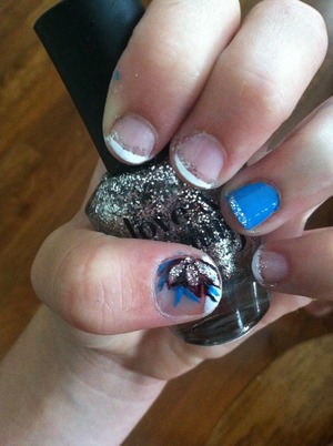 Use sharpie pens to draw designs on your nails! So easy and your nails look professionally done!
