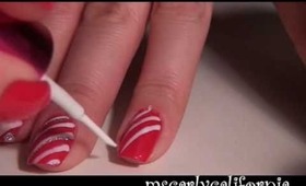 Christmas Candy Cane nails