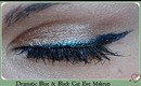 Dramatic Blue & Black Cat Eye Makeup Tutorial! ♡