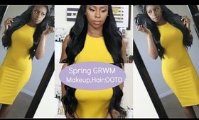 Spring GRWM Makeup,Hair,Outfit