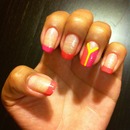 Pink Orange Nails 