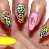 Neon Summer Leopard Nails 
