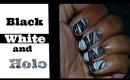 Water Marble May 2017 #4 | Black, White & Holo Water Marble Nail Art Tutorial