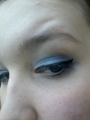An ombre effect using a blue/black palette and liquid liner.