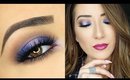 Blue Halo Smokey Eye & Ombre Metallic Lips Makeup Tutorial